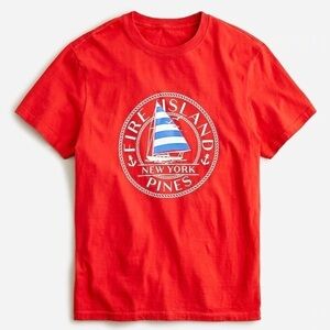 J crew made in the USA fire island pines graphic tee shirt red